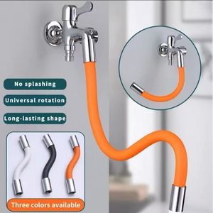 <span class=keywords><strong>Tuyau</strong></span> d'extension universel flexible anti-éclaboussures en forme de robinet orange, design moderne, pour accessoires de robinet de cuisine - Product Image 2