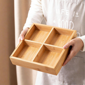 Tea <b>tray</b>, fruit <b>tray</b>, <b>snack</b> <b>tray</b>, dessert <b>tray</b>, four-compartment wooden nine-compartment dried fruit <b>tray</b>, tea <b>tray</b> - Product Image 2