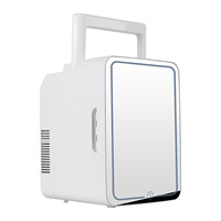 Mini-réfrigérateur cosmétique portable de bureau 12L 8L 10L 20L avec miroir LED réglable 3 couleurs pour soins de la peau, personnalisé