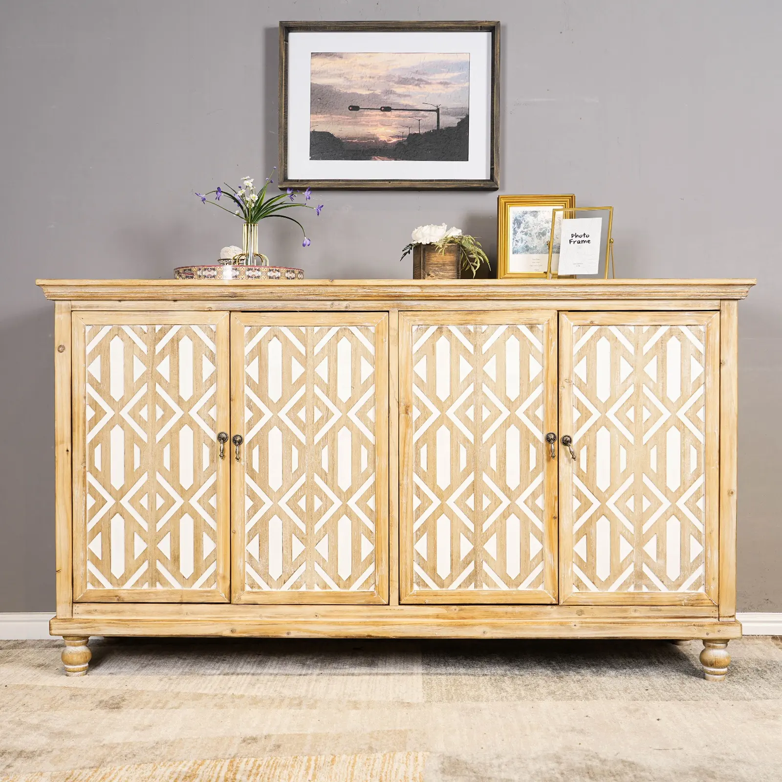 Essent stile bohémien armadi di stoccaggio in legno soggiorno credenza credenza cucina mobili mobili antichi mobile da soggiorno