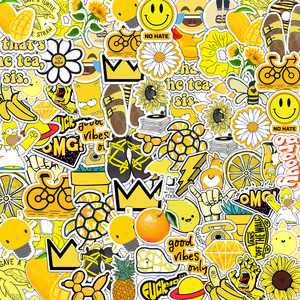 50 pz simpatici <span class=keywords><strong>adesivi</strong></span> mobili VSCO giallo ragazze impermeabili in vinile per bambini e girasole <span class=keywords><strong>adesivi</strong></span> <span class=keywords><strong>adesivi</strong></span> murali 3d - Product Image 2