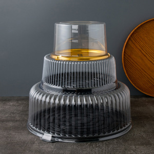 6 8 11 Inch Disposable Plastic Round Cake Dome Container with Lid Clear Cake Box for Bakery
