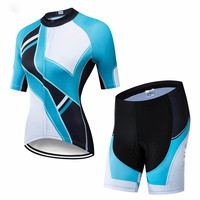 Ensemble de maillots de cyclisme d'été à séchage rapide pour femmes Culotte à bretelles rembourrée en gel avec nom d'équipe personnalisé Short OEM Type d'approvisionnement