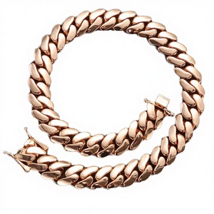 สร้อยคอฮิปฮอป NUOYA แบบ Cuban Link หนา 22 มม. ทองเหลืองชุบทองคำขาว 18K เรียบหรู ยาว 18 นิ้ว เหมาะสำหรับงานหมั้นหรือเป็นของขวัญ - Product Image 4