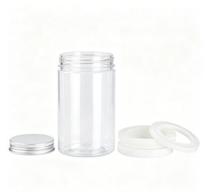 Bocaux cosmétiques en plastique transparent, forme cylindrique, avec couvercle à vis en aluminium, en PET, contenances de 4oz, 5oz, 8oz, 10oz, 12oz, 16oz, à large ouverture - Product Image 5