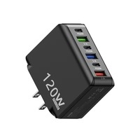120W 3 puertos USB 3 tipo C enchufe de carga rápida seguro adaptador de cargador de pared de teléfono Compatible con iPhone Pro Max para Xiaomi