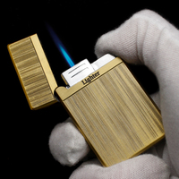 Briquet torche coupe-vent moderne ZR321 à flamme jet, logo personnalisé, ensemble de fumeurs de cigares en métal, cadeaux d'affaires, écologique, pour l'extérieur