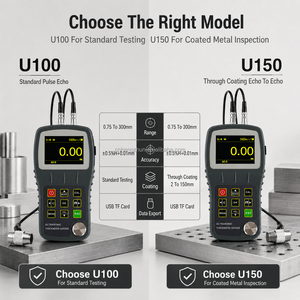 Jauge d'épaisseur ultrasonique professionnelle U100, mesureur de vitesse sonore des matériaux pour le contrôle qualité des plaques et tubes moulés - Product Image 3