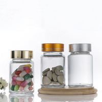 Flacon de Produit de Soins de Santé de Haute Qualité 40ml-200ml en Verre Transparent et Dépoli pour Capsules