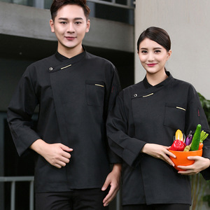 Chemise de <span class=keywords><strong>Chef</strong></span> Premium à Col Montant Asymétrique, Respirante, pour Uniforme Professionnel de Restaurant, Hôtel et Restauration - Product Image 4
