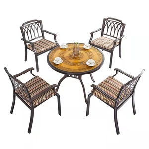 Juego <span class=keywords><strong>de</strong></span> comedor <span class=keywords><strong>de</strong></span> jardín económico, mesa <span class=keywords><strong>y</strong></span> silla <span class=keywords><strong>de</strong></span> aluminio fundido al aire libre - Product Image 4