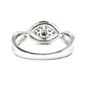 Bague en or blanc massif 18 carats de haute qualité pour l'amour féminin et la pierre en forme avec le logo laser en diamant véritable livraison directe - Product Image 2