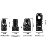 MUQZI topi katup ban sepeda logam campuran aluminium, topi batang katup Presta ke Schrader, Set alat adaptor ban sepeda MTB
