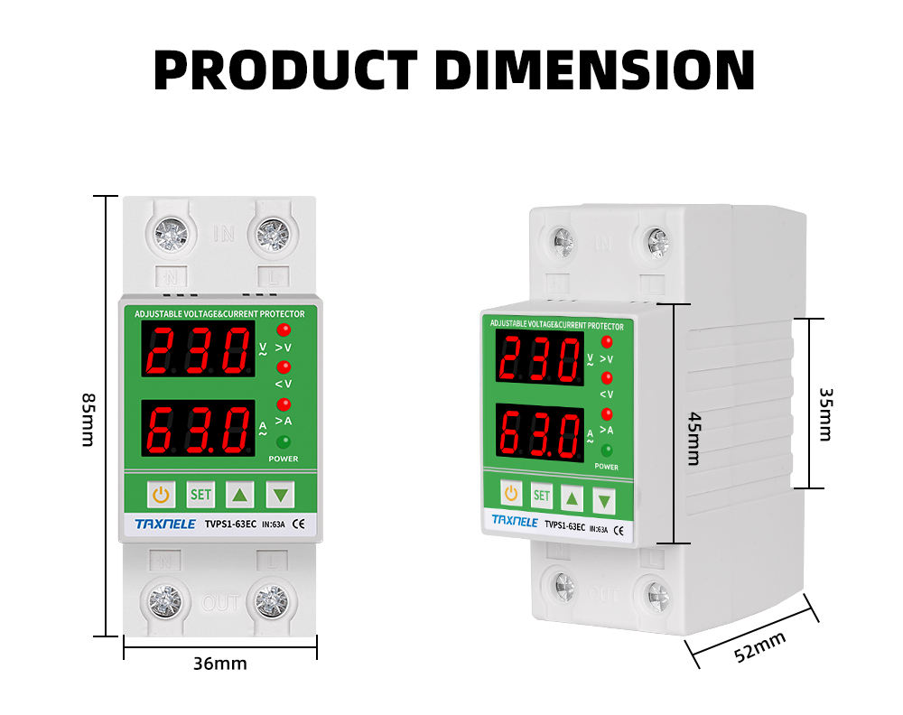 Protettore Di Tensione 220V 40A Monofase - Controllo Sovratensione/Sottotensione Con Display, Da DIN - Foto 6