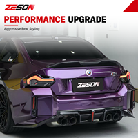 Diffuseur arrière ZESON en fibre de carbone sèche style TR 3 pièces avec feu stop LED pour BMW M2 G87 Competition XDrive Coupé 2023+