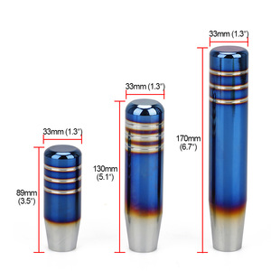 Aluminum Alloy Universal Car Gear <b>Shift</b> <b>Knob</b> Blue Heat Treated 17.5cm Silver Base Rustproof - Product Image 5