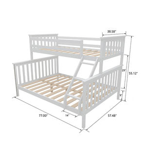 CLAF <span class=keywords><strong>BEBE</strong></span> Cama alta de madera maciza moderna con escalera y cajones Litera de madera para niños con función de almacenamiento-Camas de madera - Product Image 5