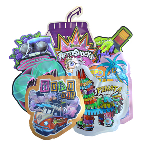 Stampa personalizzata Soft <span class=keywords><strong>Touch</strong></span> 1g 3.5g 7g 14g 28g Die taglio irregolare chiusura lampo a forma speciale in plastica a prova di odore borsa Mylar - Product Image 1