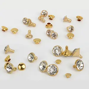 WYSE Decor Rebite Spikes Glass Drill Nail Crystal Rhinestone Trim Rivets Diamante Studs For DIY Crafts Clothing Bag Leather