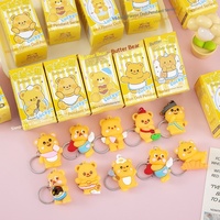 Porte-clés en plastique souple Butter Bear, figurine de dessin animé, boîte surprise, pendentif, breloque de sac, petit cadeau, prix pour machine à griffes pour enfants