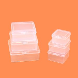 Square Transparent PP <b>Plastic</b> Storage <b>Box</b> With Lid Stackable Desktop Organizer For Jewelry Hardware Fishing Gear Accessories - Product Image 2