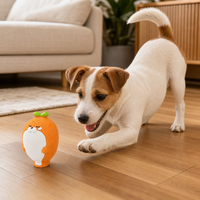 Jouet à mâcher interactif pour chien en latex naturel, jouet à mâcher qui couine, jouet de dentition souple pour chiots et chiens de petite/moyenne taille, nettoyage des dents