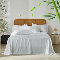 Ensemble de couette en fibre de bambou 100% de style européen moderne avec housse de couette et taies d'oreiller, résistant à l'eau, kit de literie toutes saisons