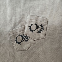 T-shirts pour hommes Streetwear de haute qualité, coupe carrée et courte, avec poches, strass, effet vintage, délavé à l'acide, vieilli et décoloré par le soleil