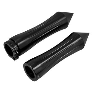 Manopole Moto 1" (25mm) a Punta Cromate/Nere per Manubrio <span class=keywords><strong>Harley</strong></span> Sportster XL Touring FLHX Softail Dyna <span class=keywords><strong>VRSC</strong></span> - Product Image 1