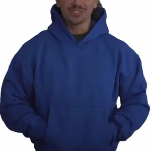 Grosir hoodie Logo kustom tanpa Hem katun 100%, Hoodie Pullover crop ukuran besar untuk pria
