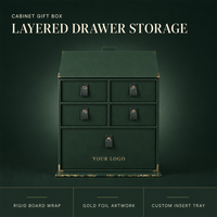 Boîte cadeau multi-niveaux de style armoire avec compartiment de rangement