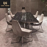 Ensemble de table et de chaises de salle à manger en marbre moderne, design de luxe, design de mode