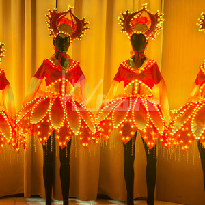 Disfraz de Hada con Pétalos de Loto Iluminados con LED para <span class=keywords><strong>Discoteca</strong></span>, Fiesta Rave, Carnaval, Desfile, Apertura, Actuación de Danza - Product Image 5