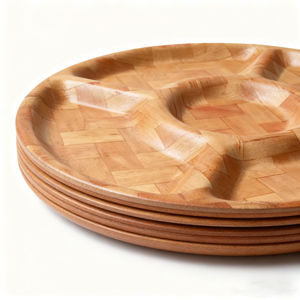 Ensemble de plats en bois à compartiments originaux, plateau de service en bois écologique, assiettes à sushi, plateau à fromage et charcuterie, plats de service pour les fêtes - Product Image 3