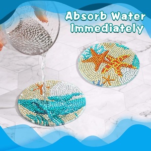 Kit de sous-verres à peinture diamant 8 pièces 5D Océan DIY – Kits d'art diamant pour adultes - Product Image 4