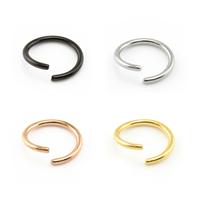 Vente en gros, anneau circulaire en acier inoxydable, piercing oreille lèvre, faux nez plaqué or, piercing septum, bijoux de mode pour le corps