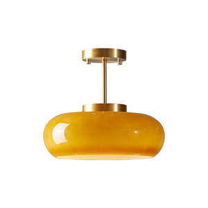 Lustre en verre doré à LED, style rétro, pour la maison - Product Image 5