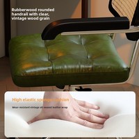 Chaise de salle à manger en cuir, chaise de bureau ergonomique réglable, chaise d'ordinateur légère de luxe pour jeux, chaise d'ordinateur à roulettes