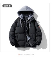 Doudoune pour hommes hiver faux deux manteaux rembourrés épais chaud vêtements de sport amples décontracté à capuche rembourré manteau pour hommes