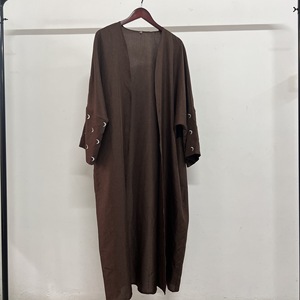 Abito <span class=keywords><strong>Lungo</strong></span> Modesto per Donne Musulmane Eid/Ramadan in Organza con Vita Naturale, Trasparente, Linea A, Ricamo Geometrico alla Moda - Product Image 5