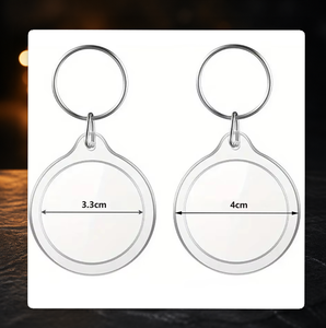 Porte-clés personnalisé en acrylique transparent vierge pour photo, porte-clés rond en plastique à clipser pour insertion d'image, vente en gros OEM - Product Image 2