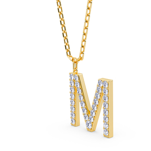 Colgante de Letra Personalizado de Lujo con Diamante Cultivado en Laboratorio EF VVS VS y Plata de Ley 925 con Acabado en Oro, Joya Minimalista - Product Image 6