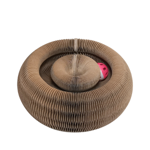 모던 럭셔리 고양이 스크래처 접이식 골판지 스크래치 보드와 볼 장난감 클래식 스타일 럭셔리 고양이 집 내구성 있는 종이로 제작 - Product Image 2