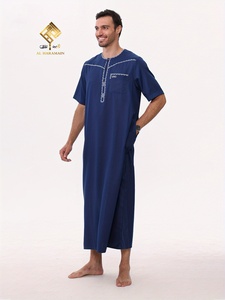 Traje de Oración Musulmán para Hombre AL HARAMAIN - Elegante Thobe Árabe, Manga Larga Suave, Lavable a Máquina, Adecuado para Ramadán - Product Image 3