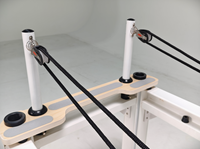Reformer Pilates Professionnel Commercial à Piétement Fixe en Alliage d'Aluminium, Appareil d'Exercice Portable à Jambes Hautes, Garantie 3 Ans