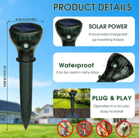 Répulsif solaire pour animaux, étanche IP65, ABS, écologique, pour jardin, ferme, taupe, gaufre, serpent, 600-800, nouveauté 2025