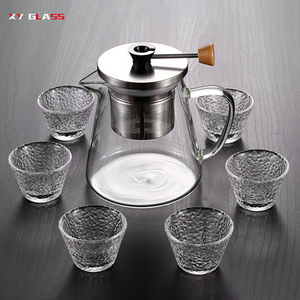 Premium High Quality Clear Borosilicate <strong>Glass</strong> Pull up <strong>Infuser</strong> <strong>Teapot</strong> - Product Image 2