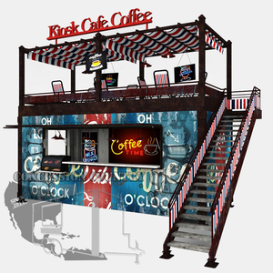 Contenedor Popular de 20 pies de cubo alto, Bar de playa, casa de café, restaurante, cafetería, cabina y mesas - Product Image 4