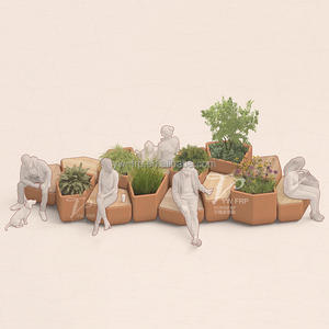 Moderna <span class=keywords><strong>gran</strong></span> cuadrado paisaje diamante silla al aire libre fibra de vidrio macetas para Centro Comercial ocio antiséptico madera <span class=keywords><strong>Parque</strong></span> escuela - Product Image 5