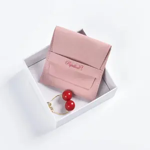 Pink Comfortable Feeling Logo Benutzer definierte Mikro faser Umschlag Schmuck Verpackung Wildleder Beutel Tasche